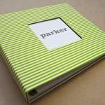Baby Book - Green And White Stripes (78 Designed..