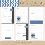 Baby Book - Blue Chevron (125 Designed Journaling..