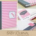 Baby Book - Pink Chevron (125 Designed Journaling..
