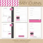 Baby Book - Pink Chevron (125 Designed Journaling..