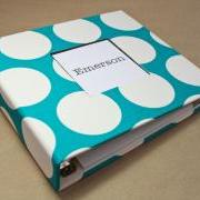 Baby Book - Teal and White Polka Dots (78 designed journaling pages & personalization included with every album)