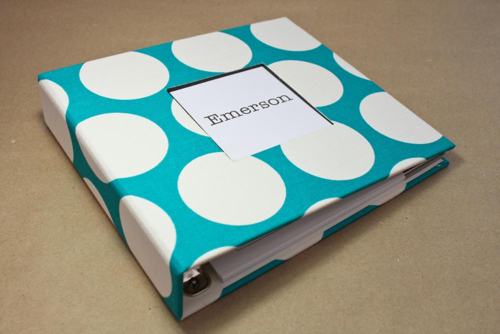 Baby Book - Teal And White Polka Dots (78 Designed Journaling Pages & Personalization Included With Every Album)